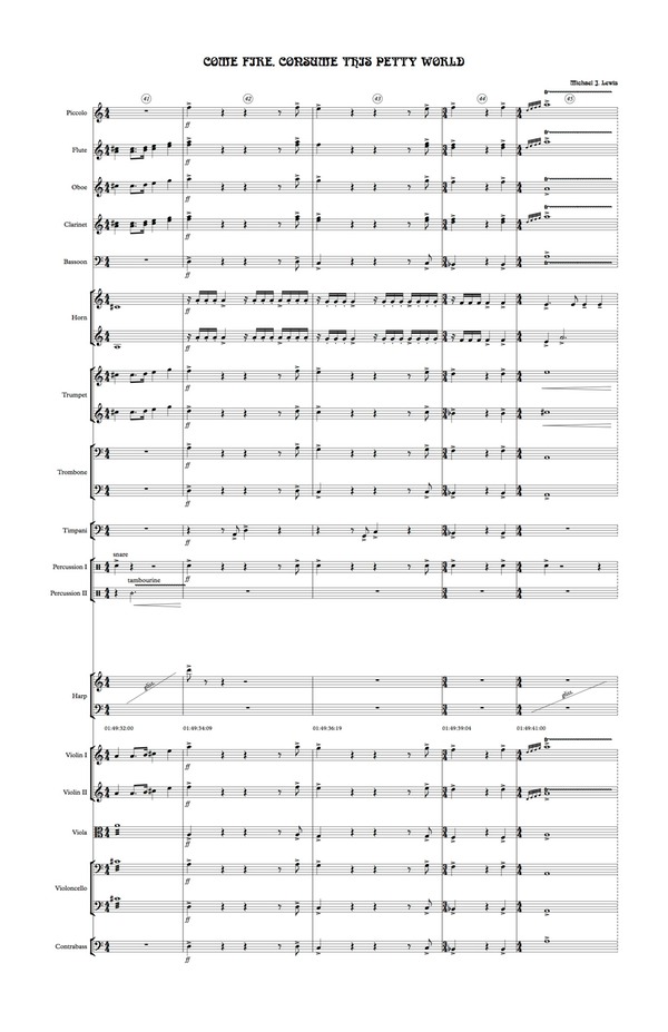 COME FIRE, CONSUME THIS PETTY WORLD-orchestra.1 - Full Score